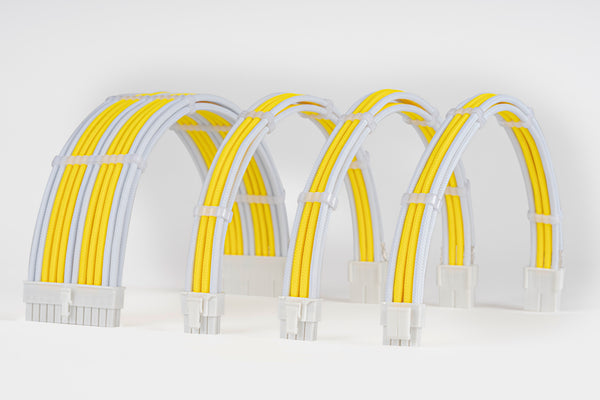 Sensei Mods Custom Sleeved Cable -  Purity White and Asphalt Black Dual Colour