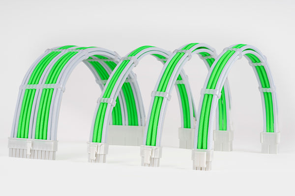 Sensei Mods Custom Sleeved Cable -  Purity White and Asphalt Black Dual Colour