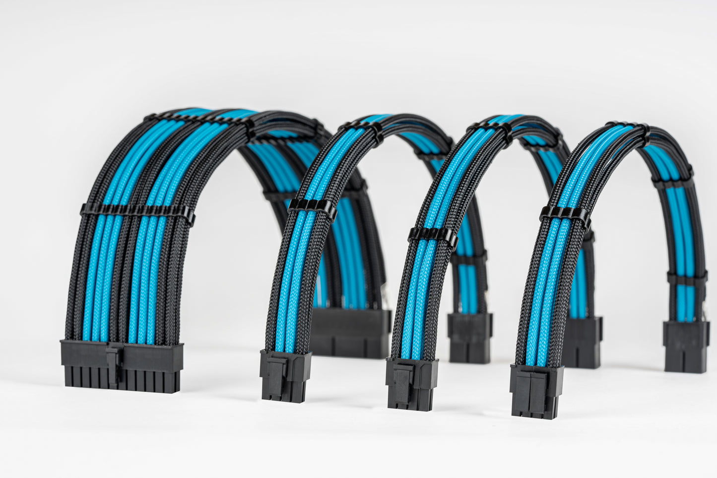 Sensei Mods Custom Sleeved Cable -  Purity White and Asphalt Black Dual Colour