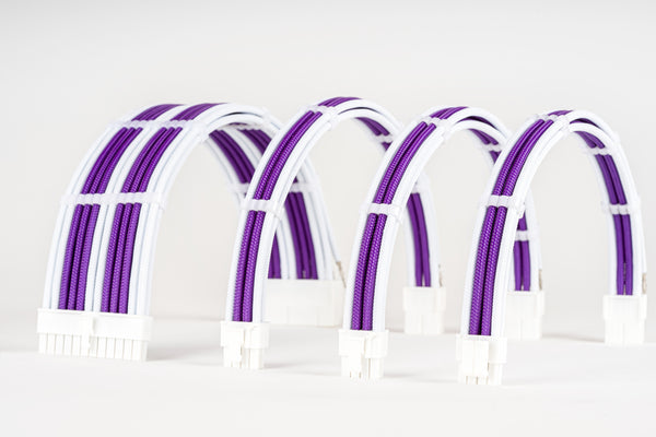 Sensei Mods Custom Sleeved Cable -  Purity White and Asphalt Black Dual Colour