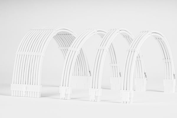 Sensei Mods Custom Sleeved Cable -  Purity White and Asphalt Black Dual Colour