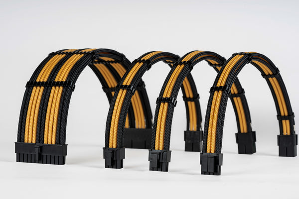 Sensei Mods Custom Sleeved Cable -  Purity White and Asphalt Black Dual Colour