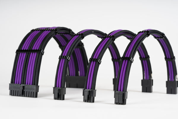 Sensei Mods Custom Sleeved Cable -  Purity White and Asphalt Black Dual Colour