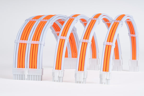 Sensei Mods Custom Sleeved Cable -  Purity White and Asphalt Black Dual Colour